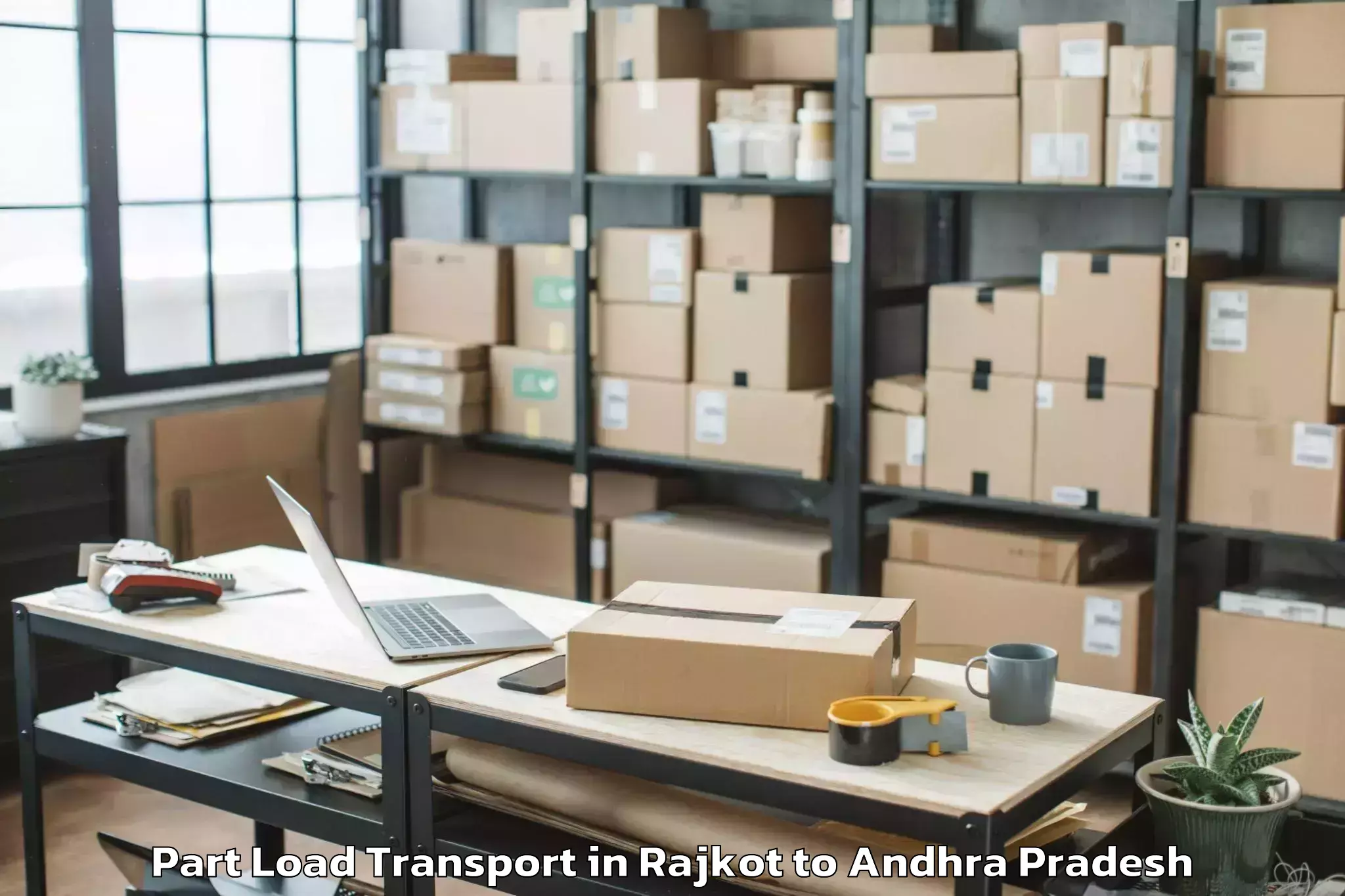 Professional Rajkot to Pentapadu Part Load Transport